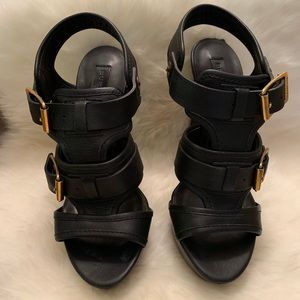 Burberry Buckle Strapped Leather Heels